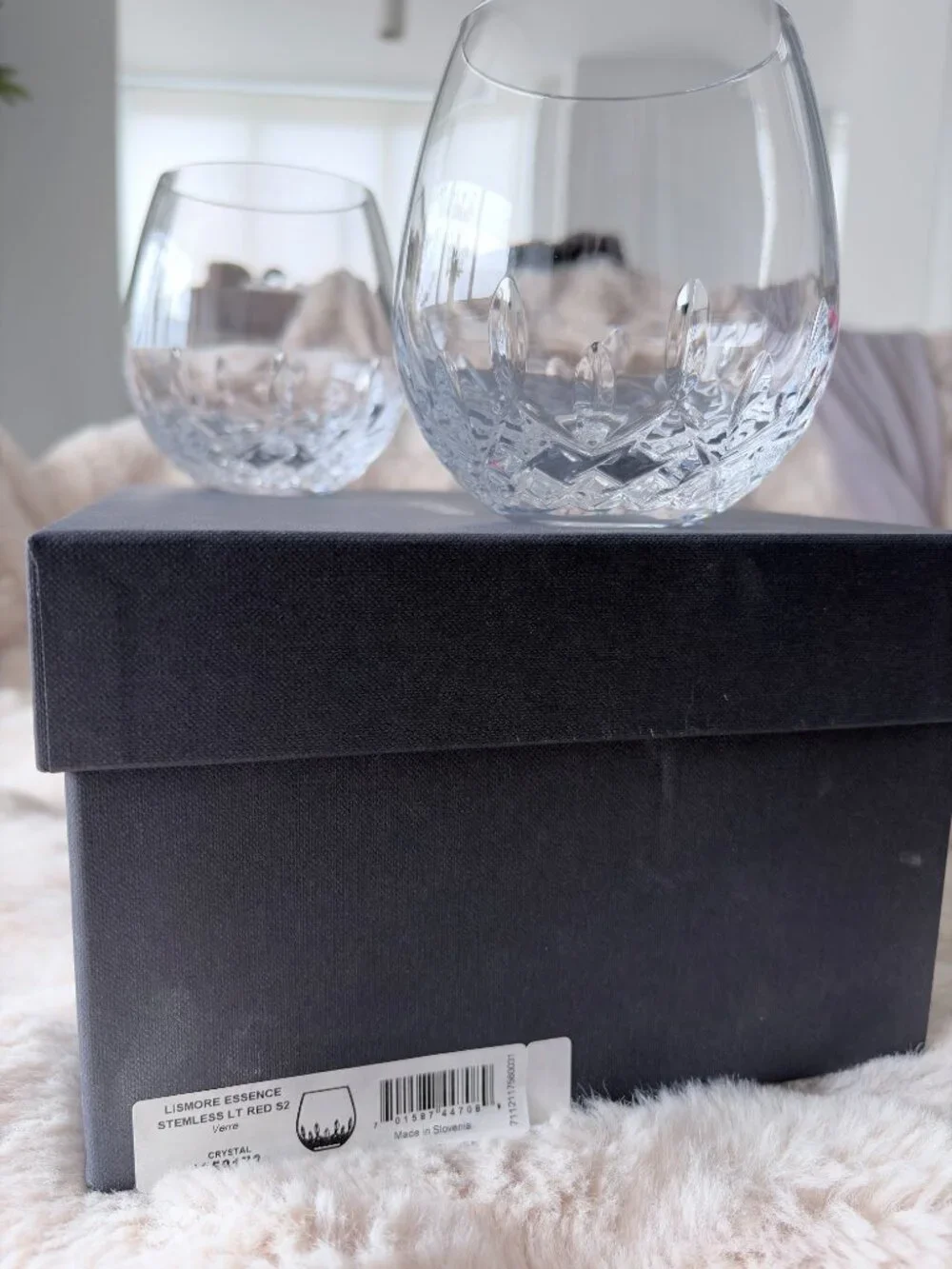 Waterford Lismore Essence Stemless Light Red Wine, 13.5oz, Set of 2 (BRAND NEW)